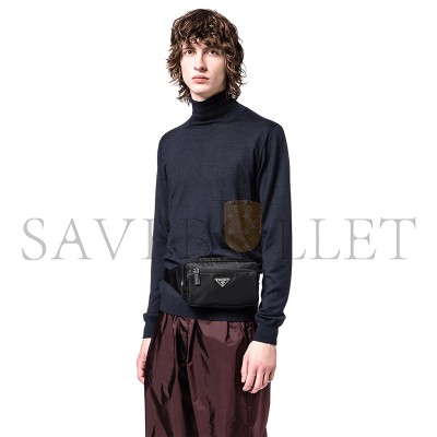 PRADA RE-NYLON AND SAFFIANO LEATHER BELT BAG 2VL977 (21*12.5*4.5cm) 